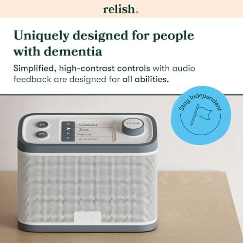 Relish - Simple Portable FM Radio and MP3 Music Player for Seniors, Elderly or Visually Impaired – Large Buttons, Simple Design, Easy to Use 3
