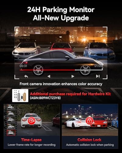 REDTIGER ViewClear 70 4K+2.5K Dash Cam Front and Rear, STARVIS 2 IMX678 x Noctura™ Sensor, Dual HDR Hyper Night Clarity, 5.8GHz WiFi 6, 30MB/S Fast Download, Dash Camera with 24H Parking Monitor 6