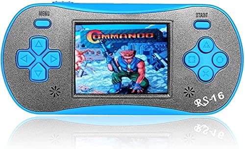 Handheld Game for Kids - FAMILY POCKET RS16 Portable Classic Controller 260 Game 2.5 inch LCD Retro Arcade Video Game System Children's Birthday Gift (Blue)