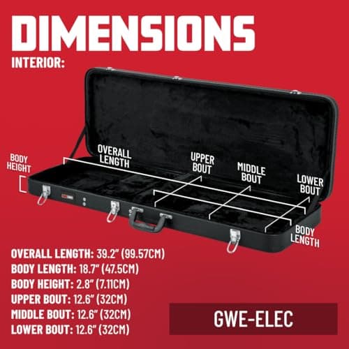 Gator Cases Hard-Shell Wood Case for Standard Electric Guitars, Fits Fender Strat/Tele Style (GWE-ELEC) 4