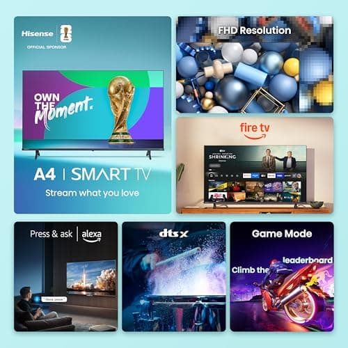 Hisense 40-Inch Class A4 Series FHD 1080p Smart Fire TV (40A4NF, 2025 Model) - DTS Virtual: X, Slim Bezel Design, Alexa Built in, Streaming TV, Black 3