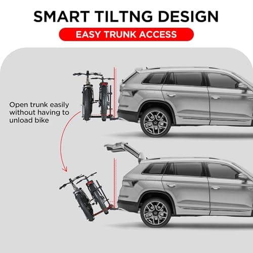 YOUNG ELECTRIC 200LBS EZ-FOLD Aluminum 2-Ebike Carrier with Ramp for Bikes and Electric Bike, Car SUV Truck Van RV and Trailer 3