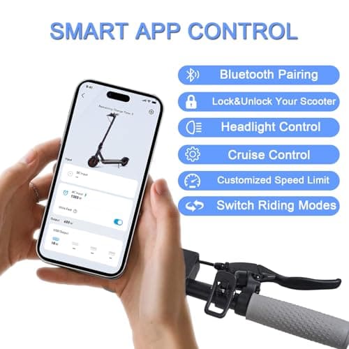 SURPOOTER Electric Scooter, Powerful 350W Adult Electric Scooter, Up to 19Mph and 8.5" Solid Tires, with Dual Braking System and Intelligent Program Control Design 3