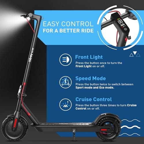 Hiboy 430W Peak Motor Electric Scooter, 10" Tires,17 Miles Range, 19 MPH Speed, Dual Brake System, Electric Scooter Adults Commuting & Urban Travel 3