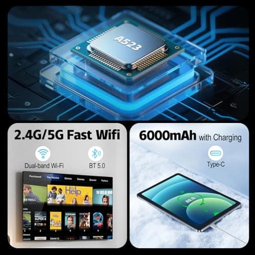 10 inch Tablet, Android 14 Tablet, 8GB RAM 128GB ROM 1TB Expansion, Octa-core Processor, 1280x800 HD Touch Screen, 5MP+8MP Dual Camera, WiFi 6, BT 5.0, 6000mAh Battery & Quad Speakers, Metal Grey 3