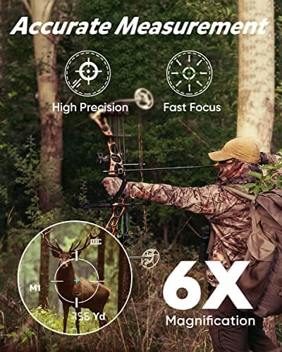 WOSPORTS Hunting Rangefinder, 800 Yards Laser Range Finder with Bow Hunting Mode (Angle, Height, Horizontal Distance), Target Lock Vibration, Scanning, Carrying Case Included 5
