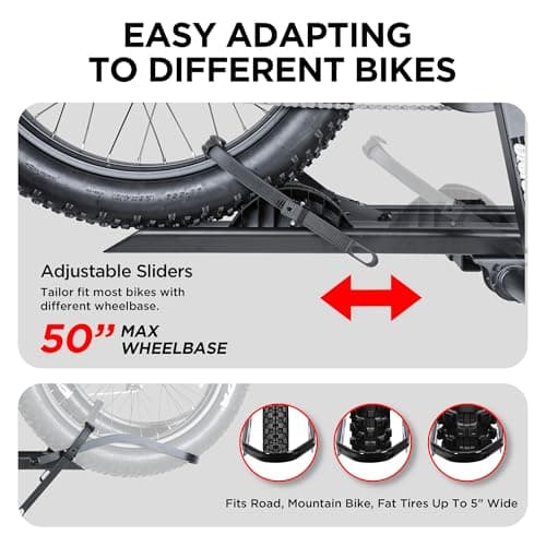 YOUNG ELECTRIC 200LBS EZ-FOLD Aluminum 2-Ebike Carrier with Ramp for Bikes and Electric Bike, Car SUV Truck Van RV and Trailer 4