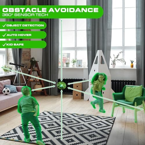 Force1 Scoot Skeet Mini Drone Electronic Shooting Game for Kids (Drone Only) - Hand Drones for Kids Compatible with Scoot Skeet LED Blaster, Electronic Target Game Indoor Flying Ball Toy (Green) 3