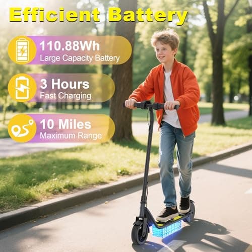 VOLPAM Electric Scooter, 350W/500W Powerful Motor, 8.5"/10" Solid Tires, 19/22Mph, 28/23/21/16 Miles Max Range, Dual Braking 4