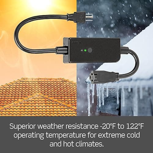 Leviton Decora Smart Wi-Fi Outdoor Plug, Works with Matter, My Leviton, Alexa, Google Assistant, Apple Home/Siri & Wire-Free Anywhere Switch Companion, Weather-Resistant, D215O-1RE, Black 4