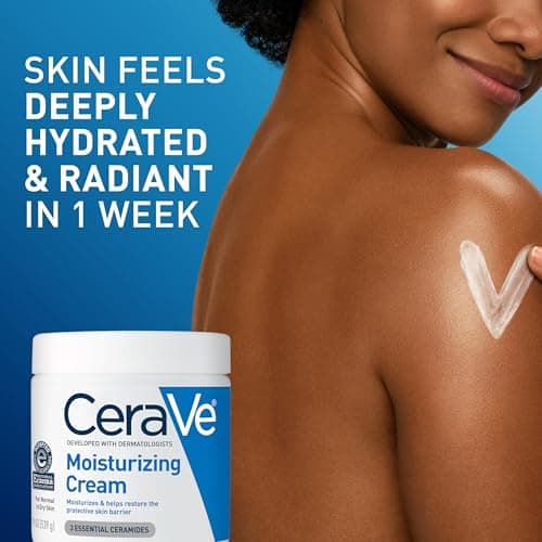 CeraVe Moisturizing Cream, Body and Face Moisturizer for Dry Skin, Body Cream with Hyaluronic Acid and Ceramides, Daily Moisturizer, Oil-Free, Fragrance Free, Non-Comedogenic, 19 Ounce 9