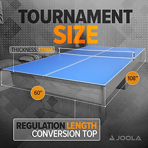 JOOLA Tetra - 4 Piece Ping Pong Table Top for Pool Table - Includes Ping Pong Net Set - Full Size Table Tennis Conversion Top for Billiard Tables - Easy Assembly & Compact Storage - Incl. Foam Backing 2