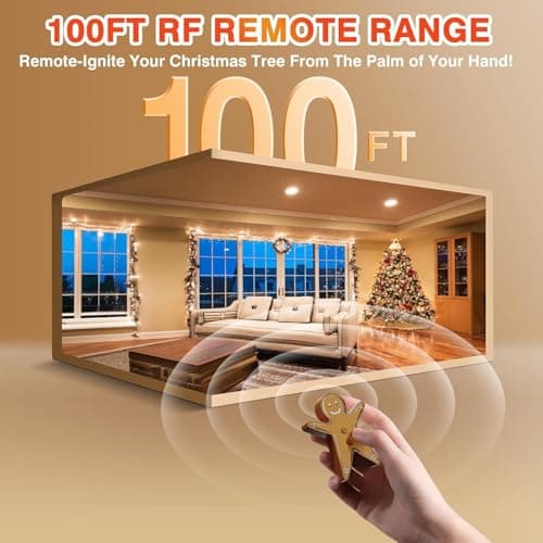 Remote Control Outlet for Christmas Tree Lights, Gingerbread Man Wireless Remote Switch, Christmas Tree Remote Control with Built-in Music Feature, 100Ft Range 4