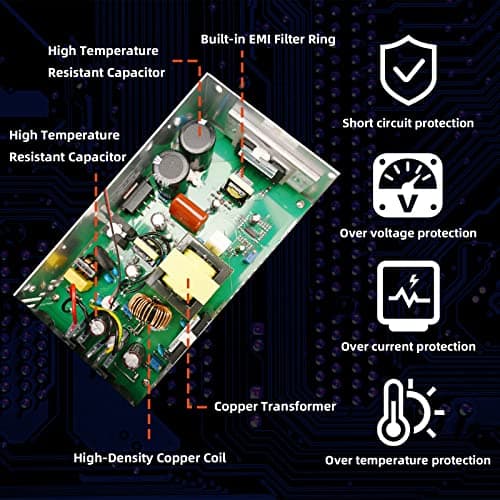 Yaheeda New Version Converter, 110V AC to 12V DC Converter Power Supply 12V 600W 50A DC Switch Transformer for RV,Pump,LED Strip, LCD Monitor 3