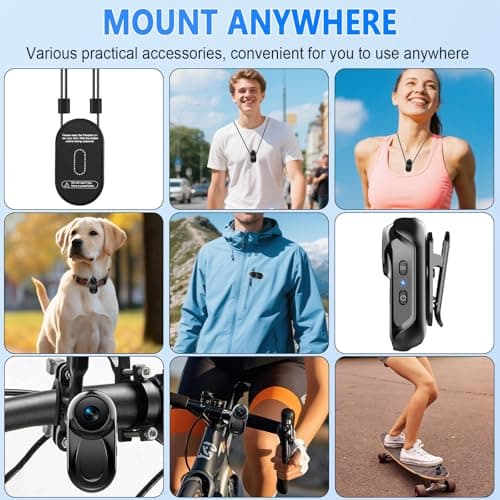 Mini Body Camera 1080P, 512G Thumb Vlogging Cam Hands-Free Recording, Portable Action Camera with 360° Rotate Clip&Magnetic Clip, Wearable Video Recorder for Traveling/Motorcycle(SD Card Not Included) 4