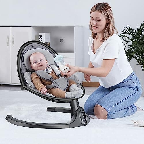 BabyBond Baby Swings for Infants to Toddler | Bluetooth Baby Swing with 3 Seat Positions | 5 Natural Sway Motion | Bluetooth Music | 5-Point Harness | Includes Remote Control 2
