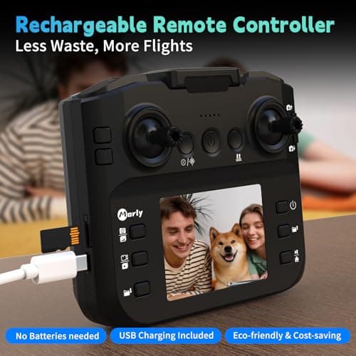 Morlyrctooy M18LCD Drone with 4K Camera for Adults Drone with Screen on Controller Brushless Motor Optical Flow Positioning Headless Mode One Key Takeoff/Landing RC Quadcopter for Beginners Adults Gifts 4