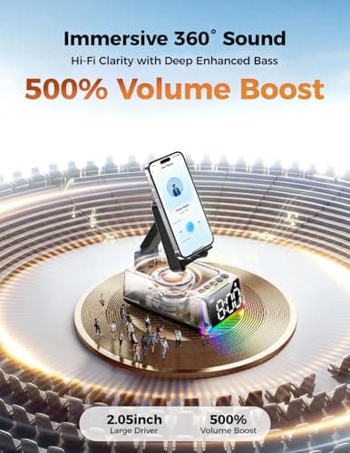 Bluetooth Speaker White Elephant Gifts:Induction Cell Phone Stand HD Sound Gift for Men Women Adults Birthday Christmas Secret Santa,Kitchen Gadget Mom Wife Dad Husband Teen Stocking Stuffers(Black) 4