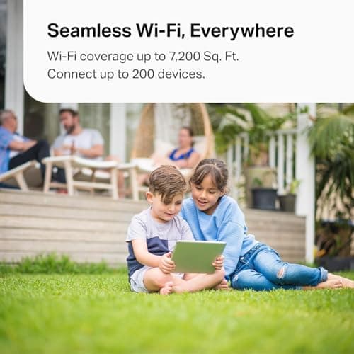 TP-Link Deco XE70 Pro AXE4900 Tri-Band WiFi 6E Mesh WiFi System - 2.5G WAN/LAN Ports, 4.9 Gbps Wi-Fi 7,200 Sq. Ft Coverage, Connect up to 200 Devices, 6 GHz Band, 3-Pack 3