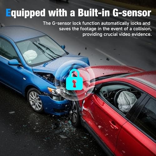 3 Channel 4K Dash Cam with 5GHz WiFi & APP Control, 4K/2.5K+1080P+1080P Front Inside and Rear, Triple Dash Camera with 64GB Card, G-Sensor, 24 Hours Parking Mode, Loop Recording, Night Vision 4