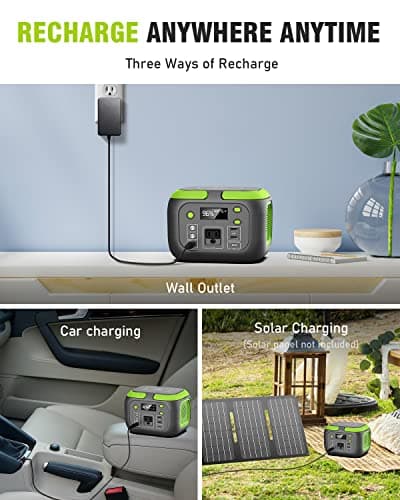 200W Portable Power Station, SinKeu 42000mAh Solar Generator With 110V AC Outlet, DC, USB C, USB QC3.0, 155Wh Backup Battery Pack Power Supply for Camping Essential Road Trip Home Outdoor Emergency 4