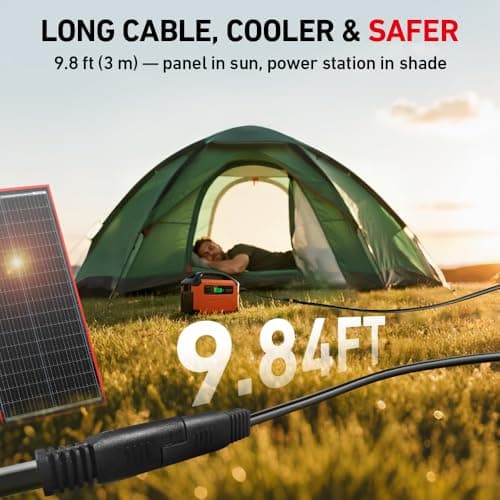 DOKIO 300W Portable Foldable Solar Panel Kit (19.3x37.4in, 15.2lb), with Separate Controller and Dual USB, Monocrystalline Charger for 12V Batteries, Power Stations, RV Camping Emergency Use 5