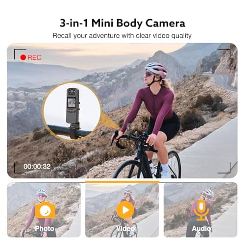 Z11 4K Body Camera with Audio and Video Recording, 128GB Small Body Cam with 180° Rotating Lens, 6HR Battery & Night Vision, Wearable Camera for Pet, Home, Office, Security Police Law Enforcement 2