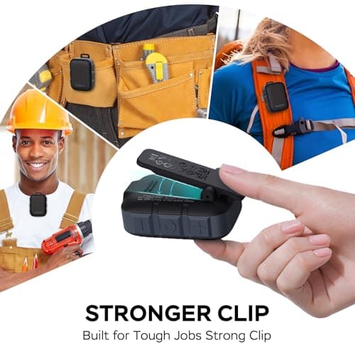 INSMY Wearable Bluetooth Speakers,IP67 Waterproof,Clip-On Portable Small Personal Speaker/Clean Sound/Stereo Pair/Wireless 5.4/ENC Built-in Mic/Lightweight for Golf Work Pool (Non-Magnetic) (Black) 4