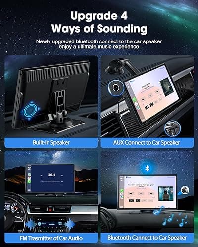 9-Inch Wireless Car Stereo with Carplay, Backup Camera, GPS Navigation, Android Auto - by LAMTTO 3