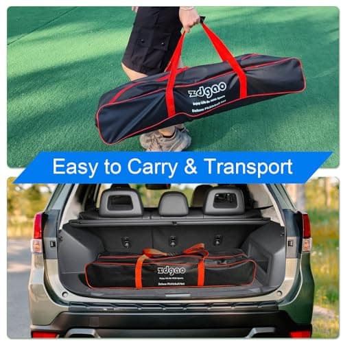 Zdgao Portable Pickleball Set with Net for Driveway with 4 Pickle Balls, 22FT Pickleball Net Regulation Size with Carrying Bag and Weather Resistance Strong Steel Frame 5