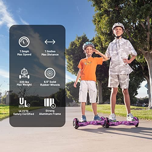 SIMATE Hoverboard, Bluetooth All Terrain Hover Boards with LED Lights and APP Control, Gifts for Kids Adults Girls Boys, for All Ages 4