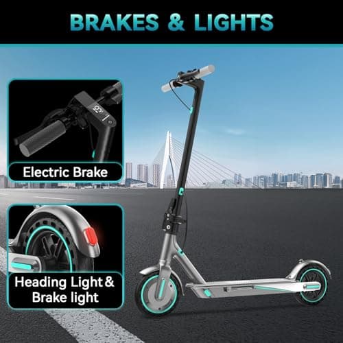 Electric Scooter for Adults, 25 Mph Max Speed, 25/35 Miles Range, APP Control E-Scooter with 10" Inflatable tire, Foldable Escooter with App Control, UL 2272 Certified (350W 22Miles Blue) 5