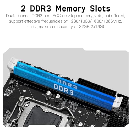 MACHINIST H61 LGA 1155 (Intel 2th/3th Gen) Gaming Motherboard, Flex-ATX Computer Motherboards Support PCIe 2.0, 100M LAN, DDR3, SATA M.2 for Intel i3,i5,i7/Xeon E3 V2/Pentium 3