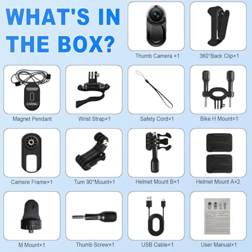 Mini Body Camera 1080P, 512G Thumb Vlogging Cam Hands-Free Recording, Portable Action Camera with 360° Rotate Clip&Magnetic Clip, Wearable Video Recorder for Traveling/Motorcycle(SD Card Not Included) 5