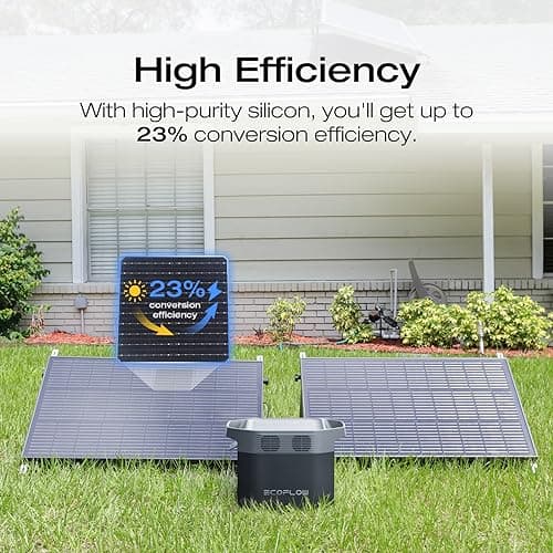 EF ECOFLOW Solar Generators, DELTA 2 Portable Power Station with 2PCS 100W 12V Solar Panels, 1024Wh LFP Battery, Fast Charging, Power Station for Home Backup, Camping&RVs 5