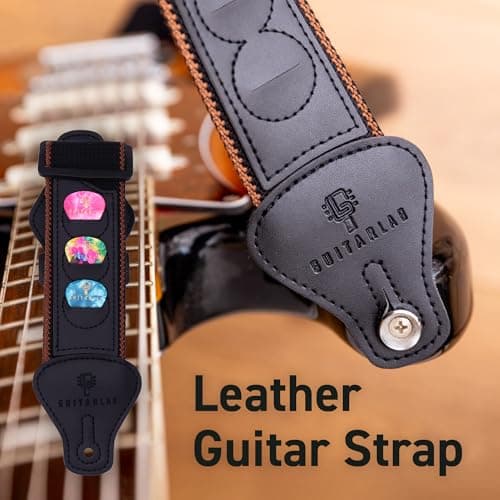 Guitar Accessories Kit by Guitar Lab – Premium Metal Tin with Guitar Strap, Capo, Tuner, Picks for Acoustic, Bass, Electric & Ukulele Guitars – Ideal Guitar Gifts for Men, Beginners, and Pros 4