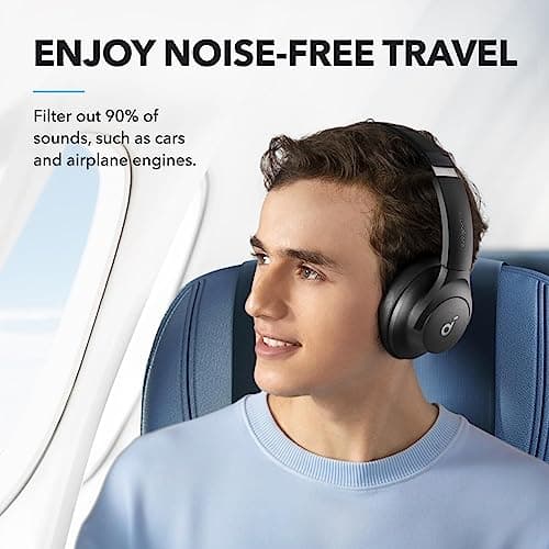 Soundcore by Anker Q20i Hybrid Active Noise Cancelling Headphones, Wireless Over-Ear Bluetooth, 40H Long ANC Playtime, Hi-Res Audio, Big Bass, Customize via an App, Transparency Mode 2