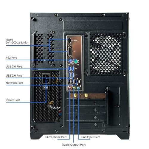 YAWYORE Gaming PC Desktop Computer AMD Ryzen 5 5600GT,16GB DDR4 3200MHz,1TB M.2 NVMe PCle4.0 Gen4,550W 80PLUS PSU,WiFi,Game Design Office Console,Sea View Room, Towers Prebuilt PC (Black) 5