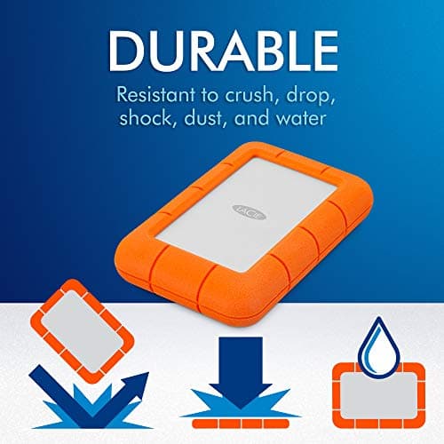 LaCie Rugged Mini 2TB External Hard Drive Portable HDD - USB 3.0/ 2.0 Compatible, Drop Shock Dust Rain Resistant Shuttle Drive, For Mac And PC Computer (LAC9000298), orange 5