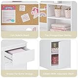 UTEX Kids Study Desk with Chair, Kids Desk and Chair Sets with Hutch and Storage Cabinet, Wooden Children Study Table, Student Writing Table Computer Workstation for 5-12 Years Old 4