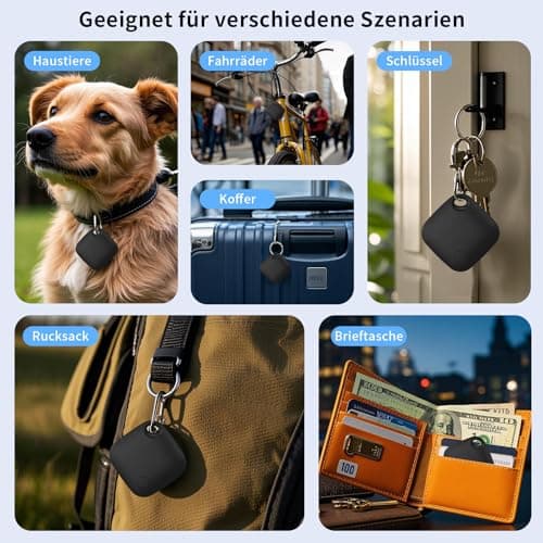 Air Tracker Tag 4 Pack Bluetooth Luggage Tracker tag Locator Works with Apple Find My,Smart Tracker for Suitcase, Bag, Backpack, Wallet,Replaceable Battery Smart tag Item Finder 5