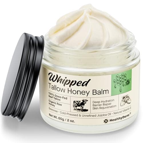 Beef Tallow Honey Balm for Skin: 100% Grass Fed Whipped Organic Moisturizer with Organic Raw Honey, Jojoba Oil, Vitamin E – Natural Face and Body Care for Mature, Dry or Sensitive Skin, 2oz 9