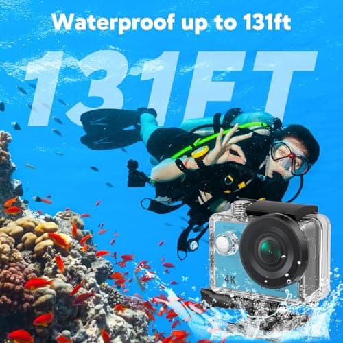 AKASO EK7000 4K30FPS 20MP WiFi Action Camera with EIS Ultra HD 131FT Waterproof Underwater Camera Remote Control 4X Zoom Support External Microphone 2