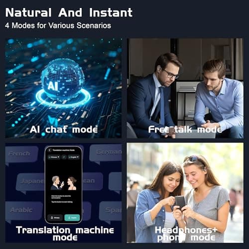 IAMJOY Language Translation Earbuds, 163 Two Way AI Translator Earbuds Language Translator OWS Earbuds Real Time 3-in-1 Online Translator Device with APP Fit iOS ＆ Android for Travel Business Learning 5
