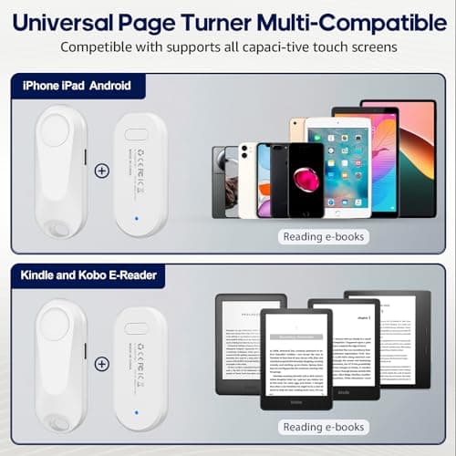 DATAFY Remote Control Page Turner for Kindle Paperwhite Oasis Kobo eReaders, Camera Camcorder Remote Controls, Page Turner Clicker for ipad Tablets Reading Novels with Wrist Strap Storage Bag 5