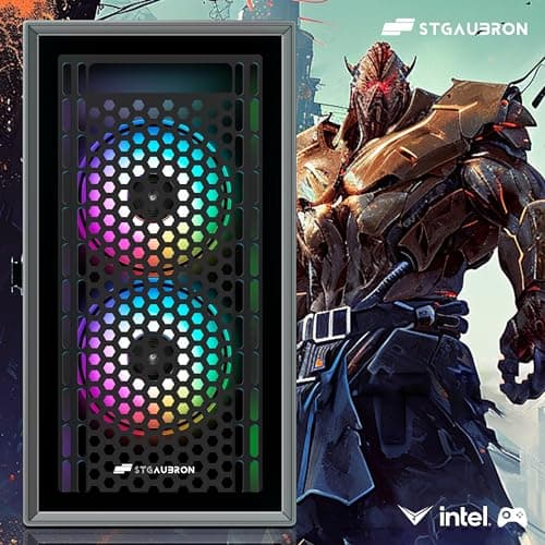 STGAubron Gaming PC Computer Desktop, Radeon RX 560 4G GDDR5, Intel Core i5 3.2G up to 3.6G, 16G RAM, 512G SSD, 600M WiFi, BT 5.0, RGB Fan x 3, Windows 11 Home 2