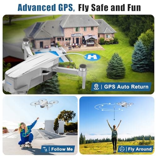 Oddire Drones with Camera for Adults 4K, GPS Auto Return, Waypoint Flight, Orbit Fly, GPS Follow, Gesture Control, Foldable Drone with Brushless Motor, 249g Light, 48 Mins Flight Time with 2 Batteries 2