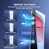 NexiGo PS5 Slim Silent Enhanced Cooling Fan with Adjustable Speed, Auto Power On/Off, with USB 3.0 Port, Efficient Cooling System for Both PS5 Slim Disc and Digital Editions 4