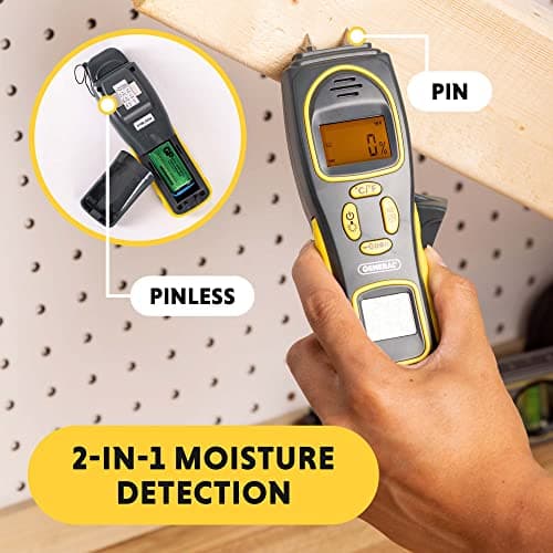 General Tools MMH800 Pin/Pinless Moisture Meter w/Temp and Humidity 2