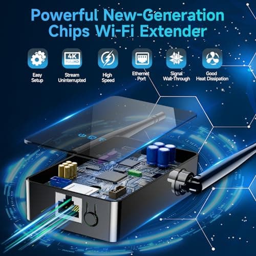 2026 WiFi Extender Signal Booster, New Gen Internet Booster for Home, 4X Faster, Covers up to 10,000 sq.ft, Wi-Fi Repeater with Ethernet Port, Wireless Long Range Amplifier, Easy Setup (Black) 5